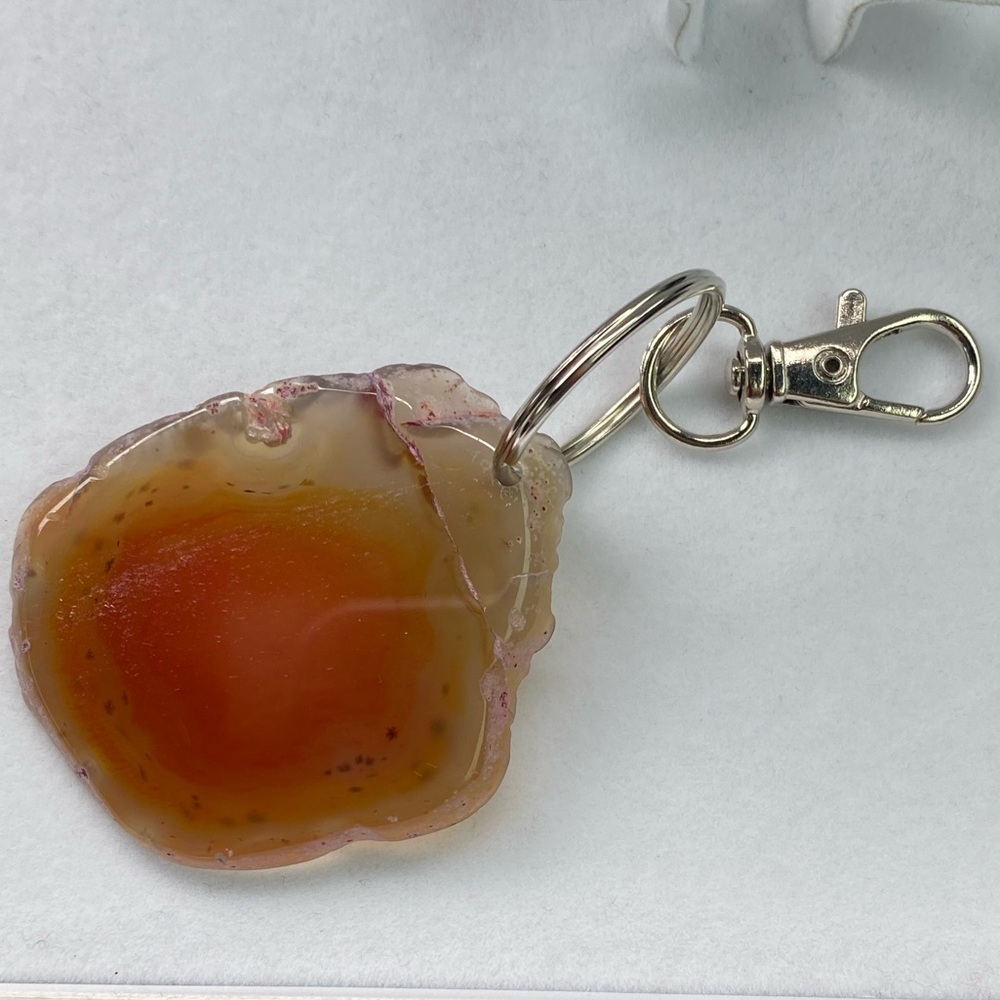 New Orange Agate Keychain
